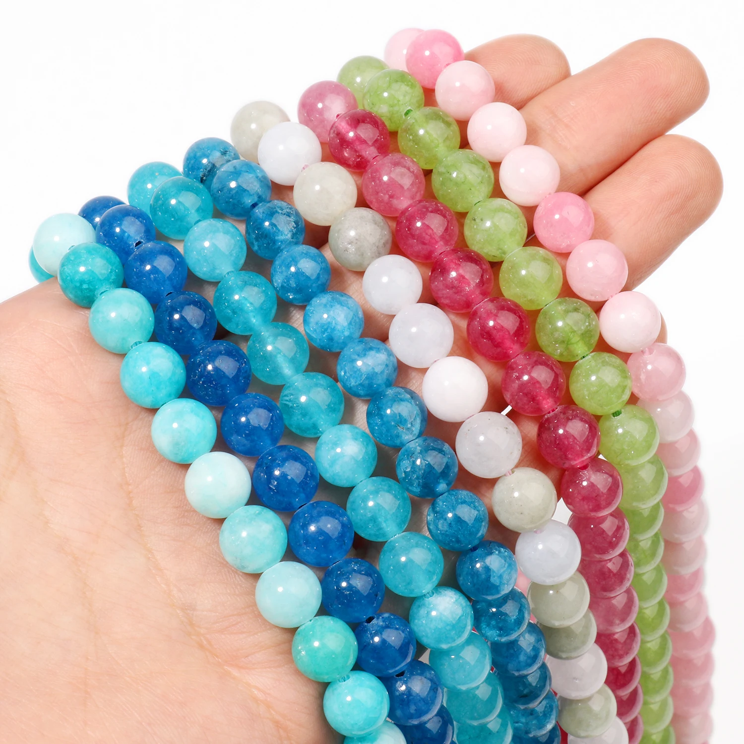 

6/8/10mm AA Natural Stone Tourmaline Morganite Peridot Quartz Round Spacer Beads for Jewelry Making DIY Bracelet Accessories