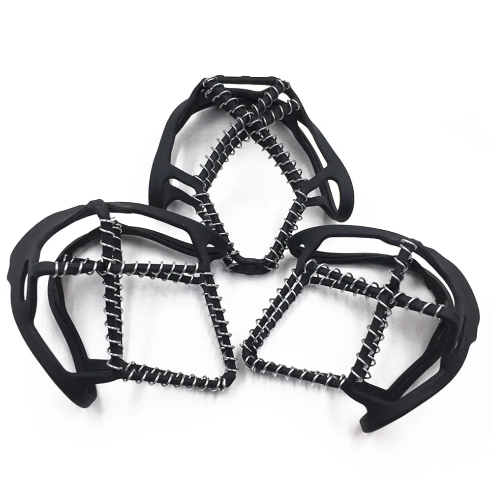 

2 Pairs Spring Ice Claws Crampon Cleat Shoes Cover Traction Cleats for Climbing Snow Hiking Camping Hunting Walking Jogging