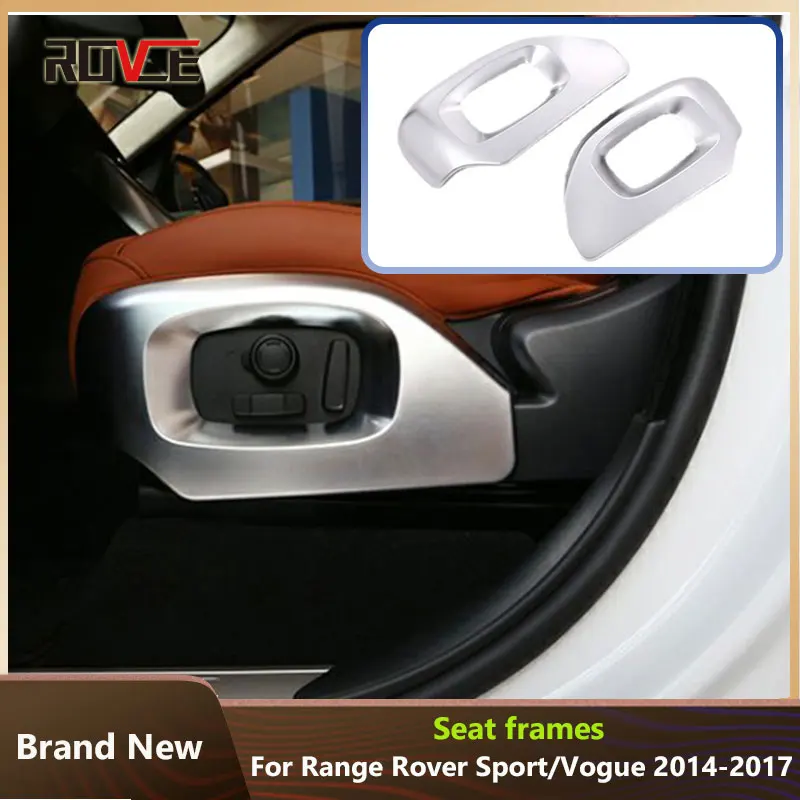 

ROVCE 2Pcs Carbon Fiber ABS Chrome Seat Frame Trim Cover For Land Rover Sport 2014-2017/Vogue 2013-2017 Accessories