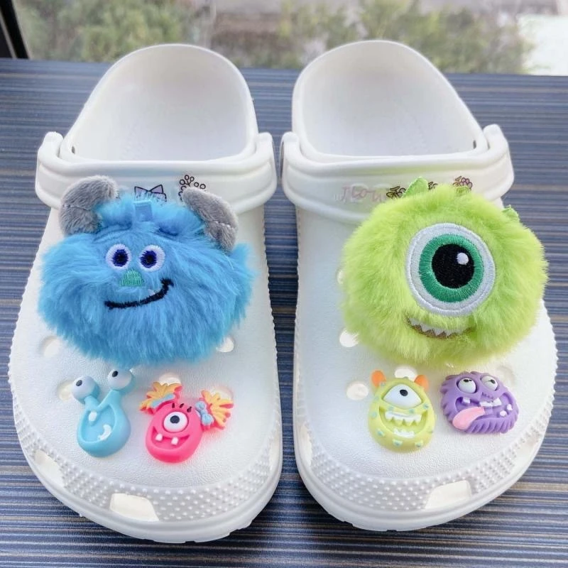 

Cute Jibbitz Monsters University Cartoon Character Shoe Charms For Clogs Diy Plush Ornaments And Sandal Decorations Party Gifts