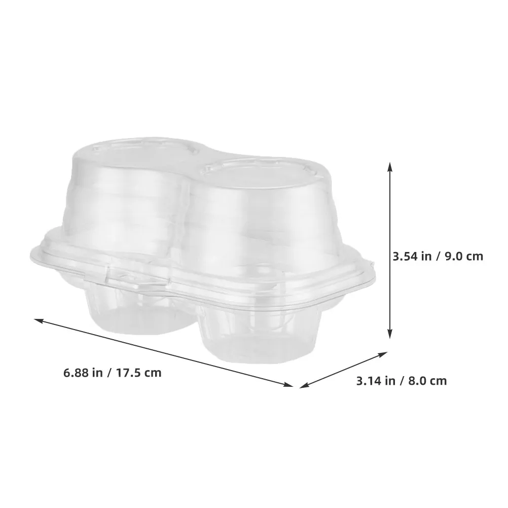 50Pcs Flip Top Cake Box Clear Cupcake Container Food Grade Pe Small Bakery Dessert Storage Box Party Wedding Baby Shower