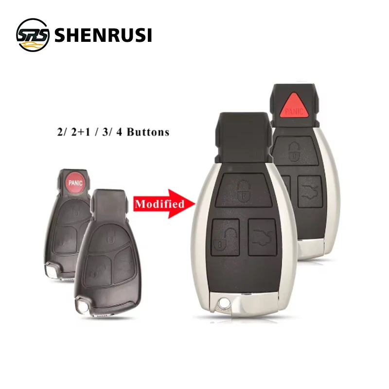 

YONSEN 2/3/4 Buttons Car Key Shell For Mercedes Benz B C E ML S CLK CL Modified Replacement Smart Auto Key Case Upgrade
