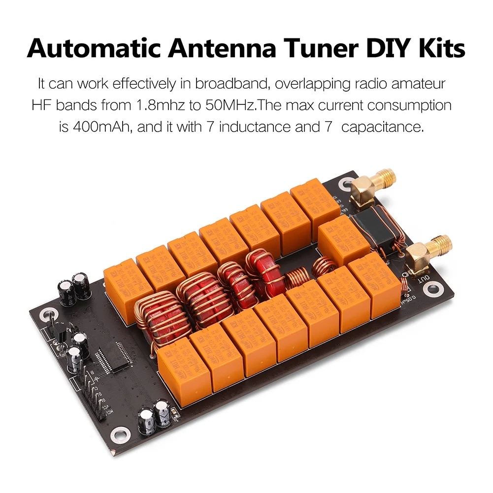 Mini ATU-100 Antenna Tuner 1.8-50MHz Automatic Antenna Tuner +OLED Firmware Programmed Amplifier Receiver finished kit