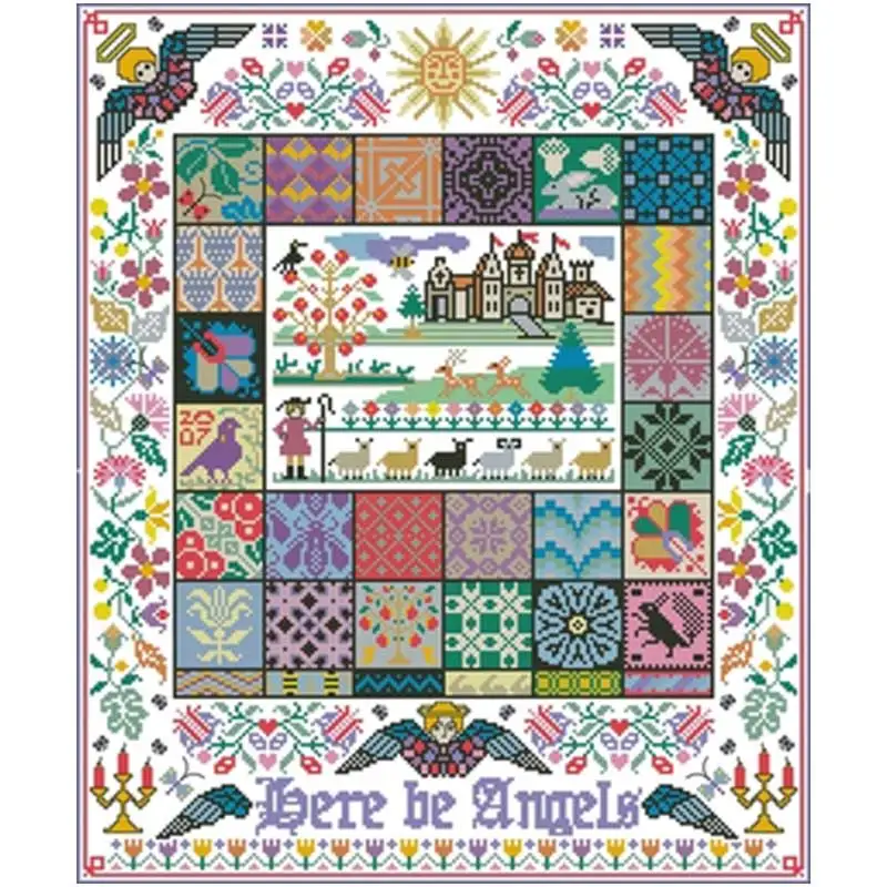 Puzzle Angel Ranch patterns Counted Cross Stitch 11CT 14CT 18CT DIY Chinese Cross Stitch Kits Embroidery Needlework Sets