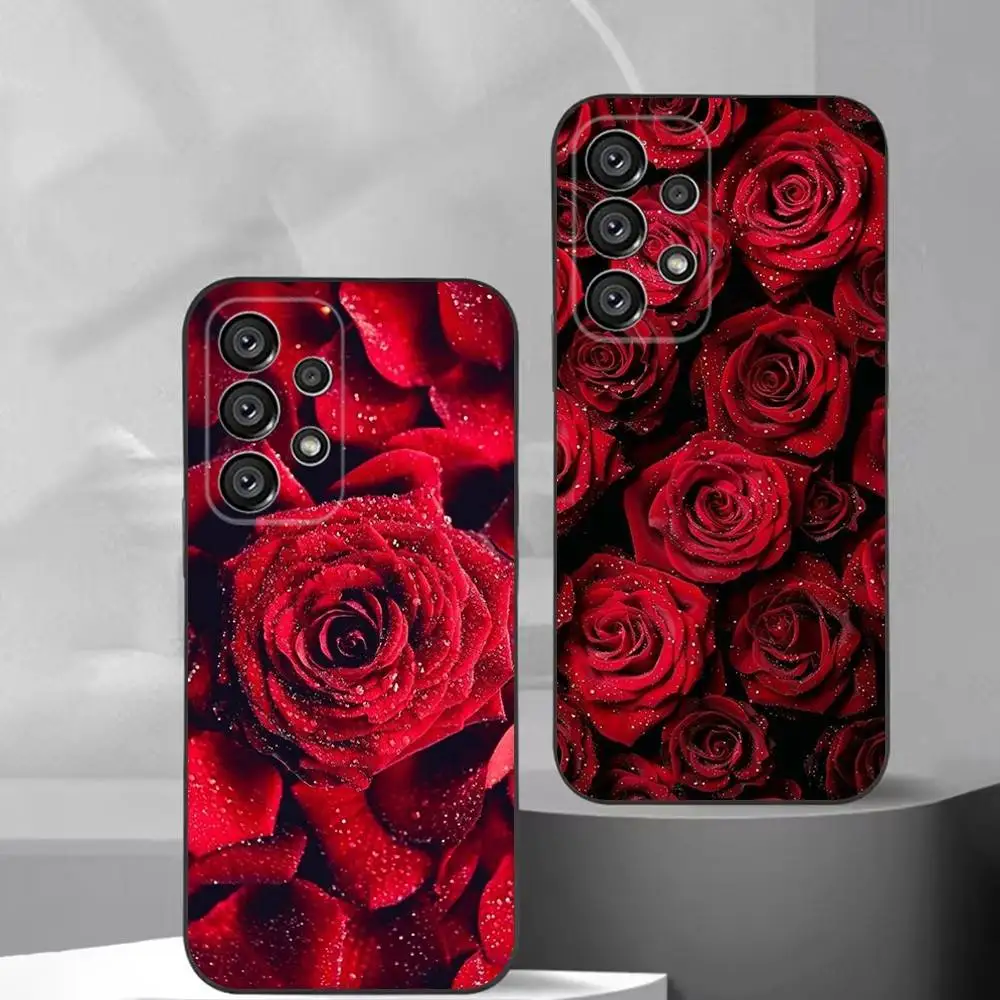 

Red Rose Flowers Phone Case For Samsung S25,S24,S21,S22,S23,S30,Ultra,S20,Plus,Fe,Lite,Note,10,9,5G Black Cover