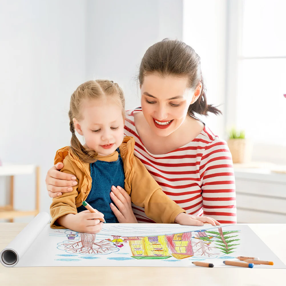 

Blank Drawing Paper Roll Good Texture Fine Details Great for Childrens Frequent Drawing Activities Roll of Paper