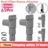 1/2Pcs PVC Pool Hose Adapter Durable 32mm Pool On/Off Plunger Valve Leak Proof Sealed Replacement for Outdoor Equipment Parts