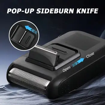 Rechargeable Electric Shaver For Men, Digital Display, Compact & Portable, Suitable For Business Travel And Men's Holiday Gift ，Cordless Detachable Electric Shaver For Face，Cordless Rechargeable Foil Shaver 7