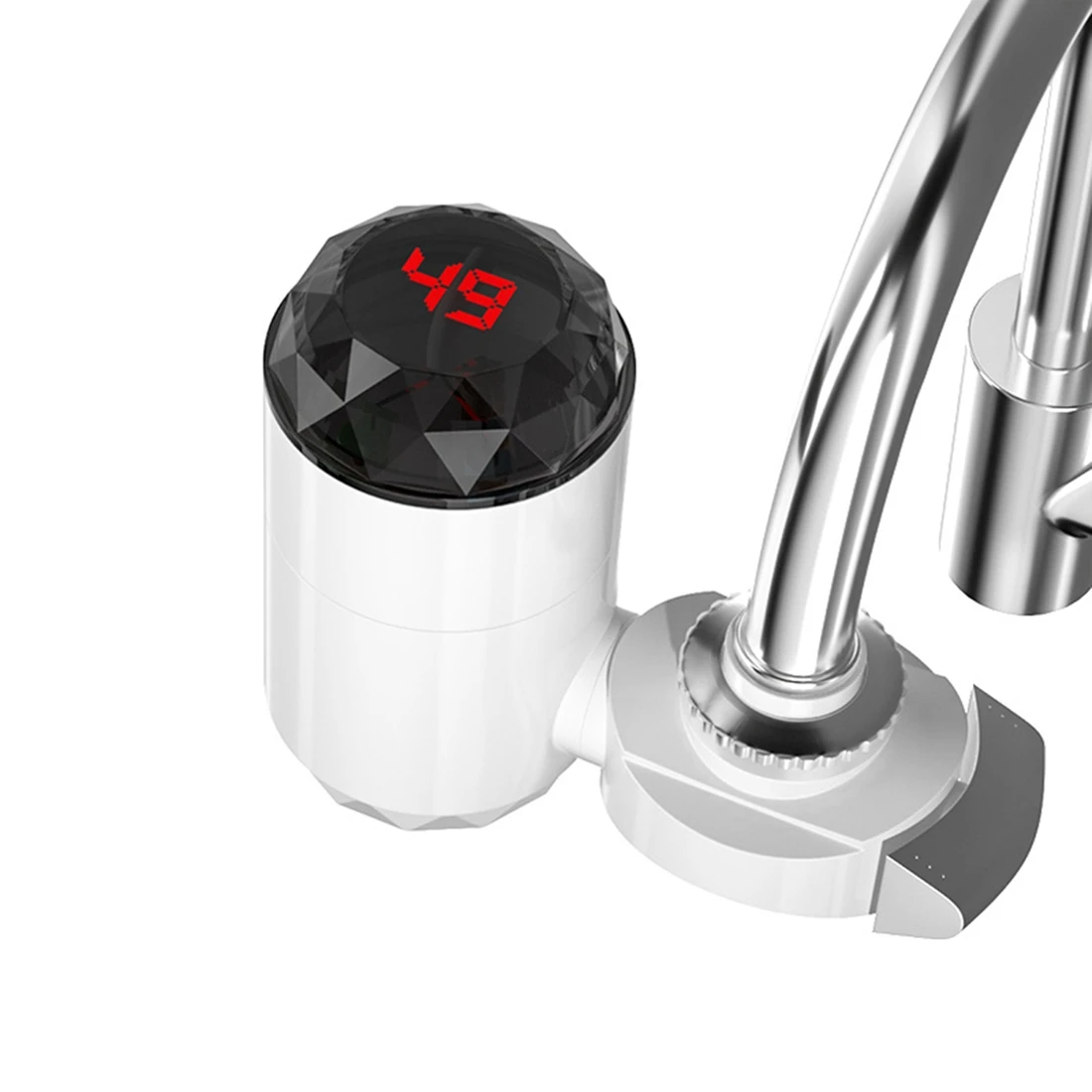 AB89-Electric Water Heater with Temperature Display for Kitchen Instant Heating Faucet Heater Water Heater EU Plug A