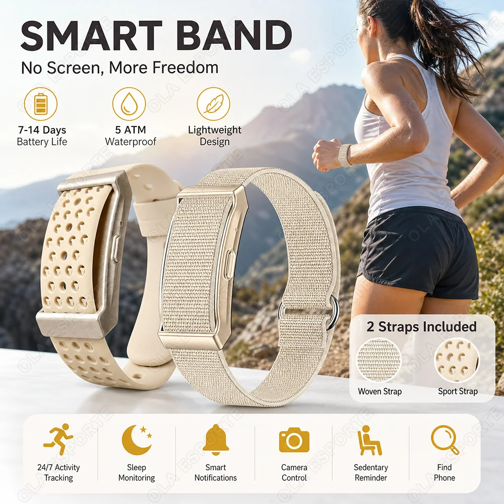 No Screen Smart Watch Men's Sports Outdoors Fitness Heart Rate Monitor 1ATM Waterproof New Smartwatch Double watch straps H10