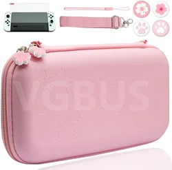 Pink Hard Shell Storage Carry Bag Waterproof Travel Pouch Case With 10 Game Card Slot For Nintendo Switch OLED Console Accessory