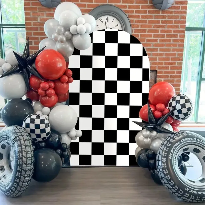 Fast Racing Car Arch Backdrop Cover Race Car Baby Boy Shower Arch Background Birthday Party Decor