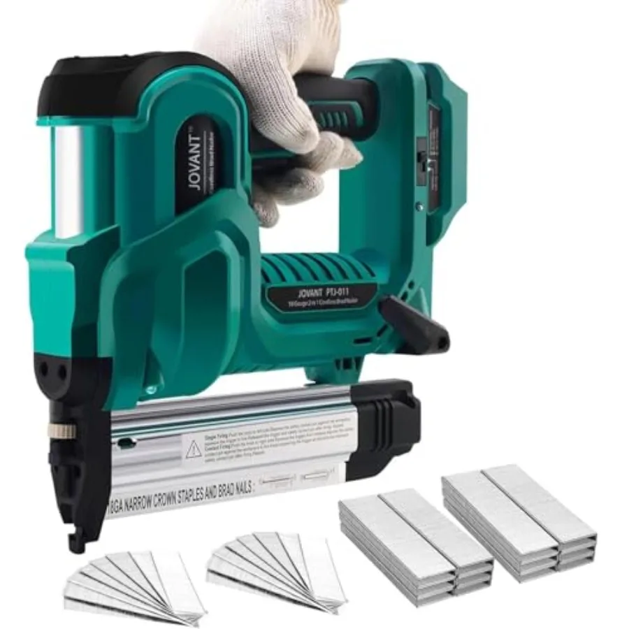 

Аккумуляторный гвоздезабиватель 2-в-1 для гвоздей JOVANT 20V, 18 калибр, с 800 гвоздями/скобами для обивки и ремонта