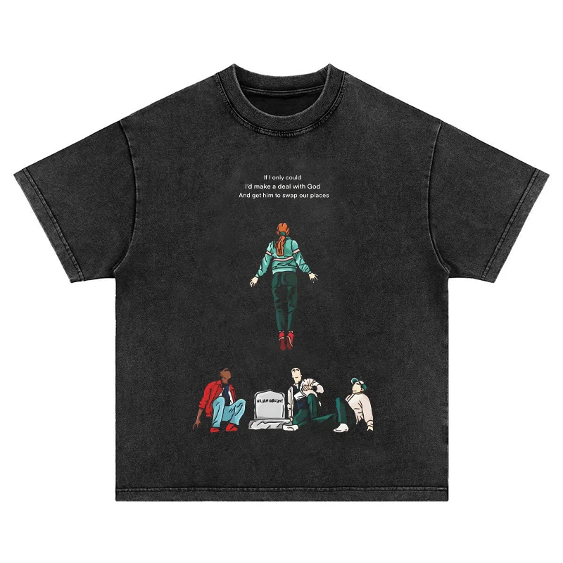 

Stranger Things Vintage Washed and Aged Pure Cotton Printed Short-sleeved T-shirt, Fashionable and Comfortable