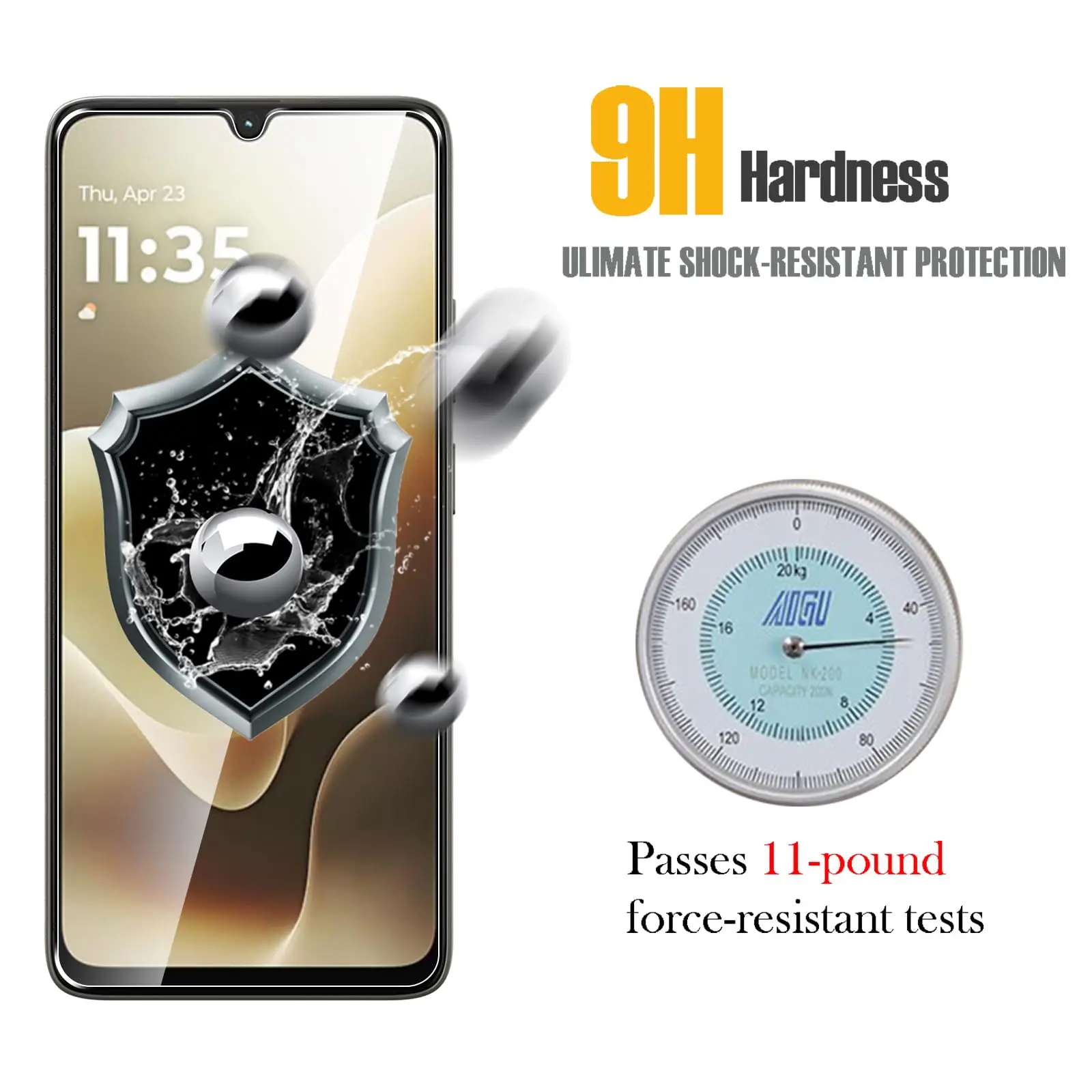 Displayschutzfolie für Motorola Moto G06 Power, gehärtetes Glas, HD, 9H, transparent, klar, kratzfest, case-freundlich – Detail 4