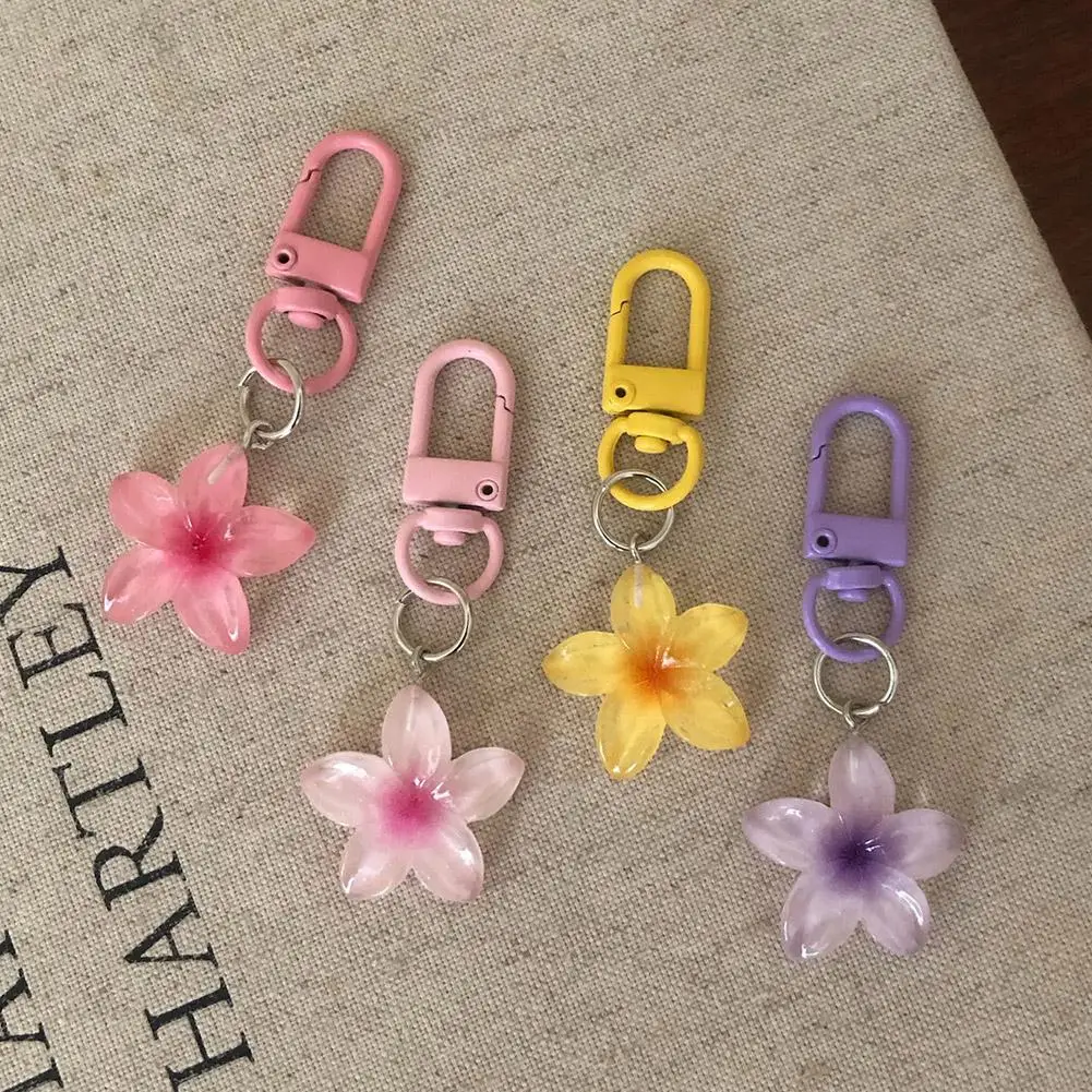 

White Pear Blossom Keychain Cute Accessories Keychain Couple Matching Keyrings Pendant Wholesale Items For Boutique