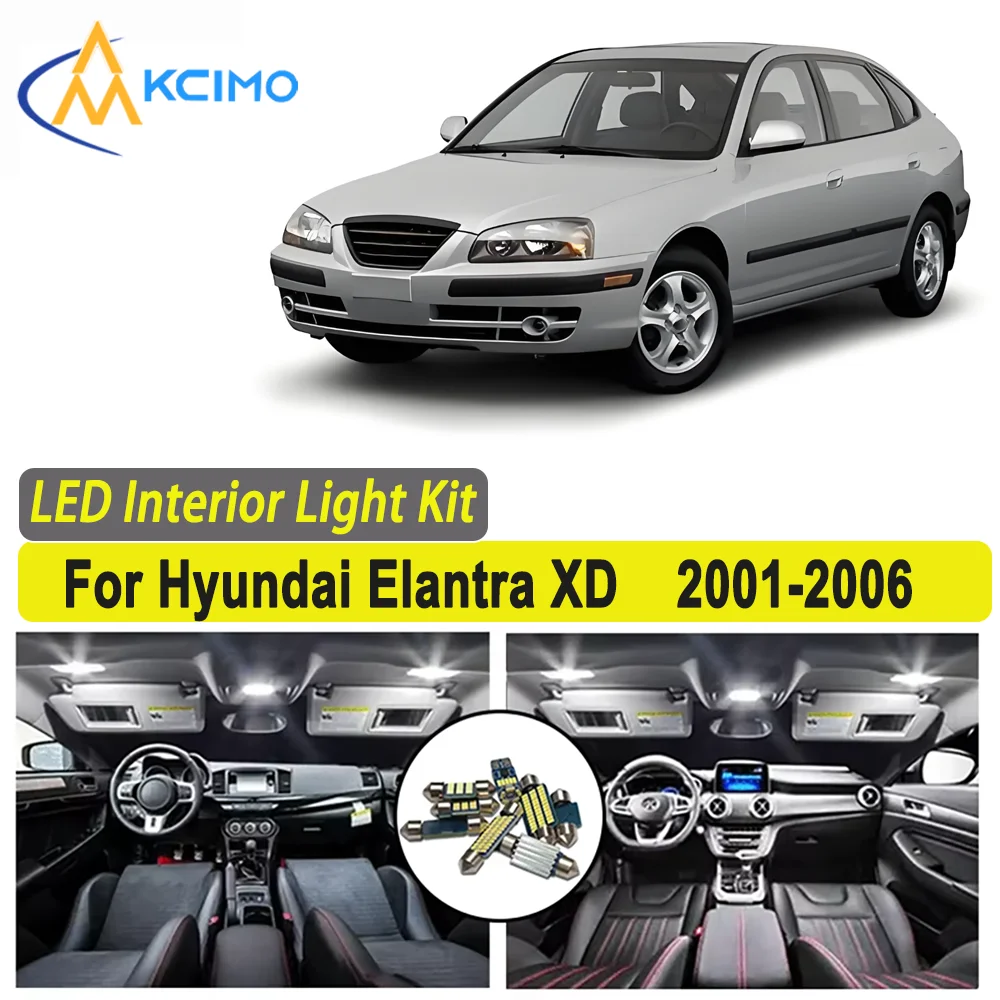 

Kcimo LED для Hyundai Elantra XD (2001-2006) Яркий светодиодный светильник премиум-класса для внутреннего купола с картой, комплект освещения багажника, автомобильные светодиодные лампы, новые лампы Canbus
