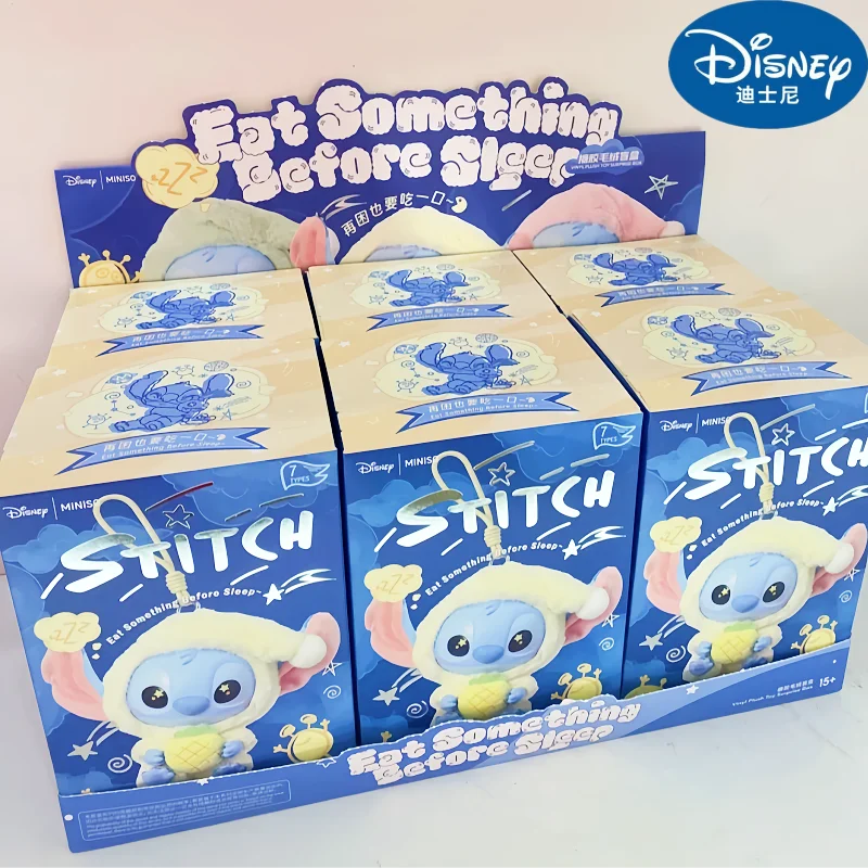 Original Disney Stitch Eat Some Thing Before Sleep Series Vinyl Blind Box Bag Pendant Cute Doll Mystery Box Toy Adult Gift Toy