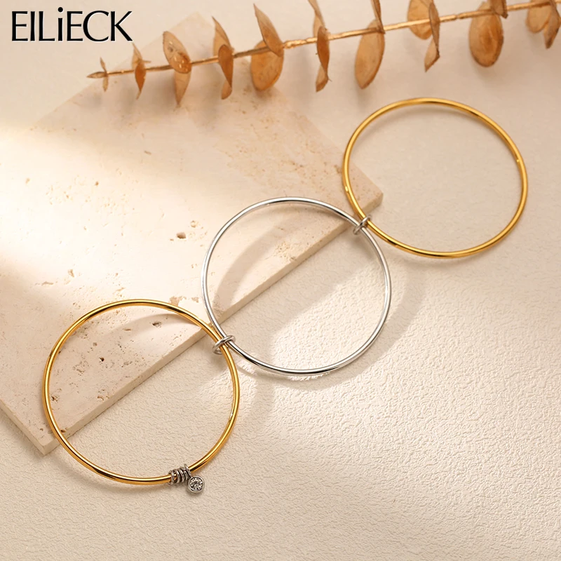 

EILIECK 316L Stainless Steel Cubic Zirconia Bracelet For Women New Trendy Multi-layered Bangles Waterproof Jewelry Gift Party