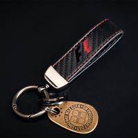 Carbon Fiber Leather Car Keychain Holder Keyring High-Grade For F1 Keychain Car Accessories