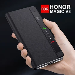 Flip Leather Case For Honor Magic V3 Business Smart Sleep Wake Cell Phone Cover Cases For MagicV3 Capa