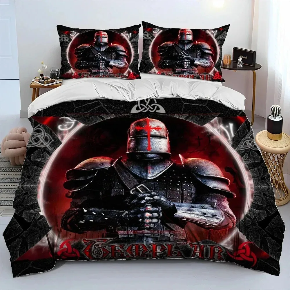 

Cavalier Knight Templar Crusaders Comforter Bedding Set,Duvet Cover Bed Set Quilt Cover Pillowcase,king Queen Size Bedding Set