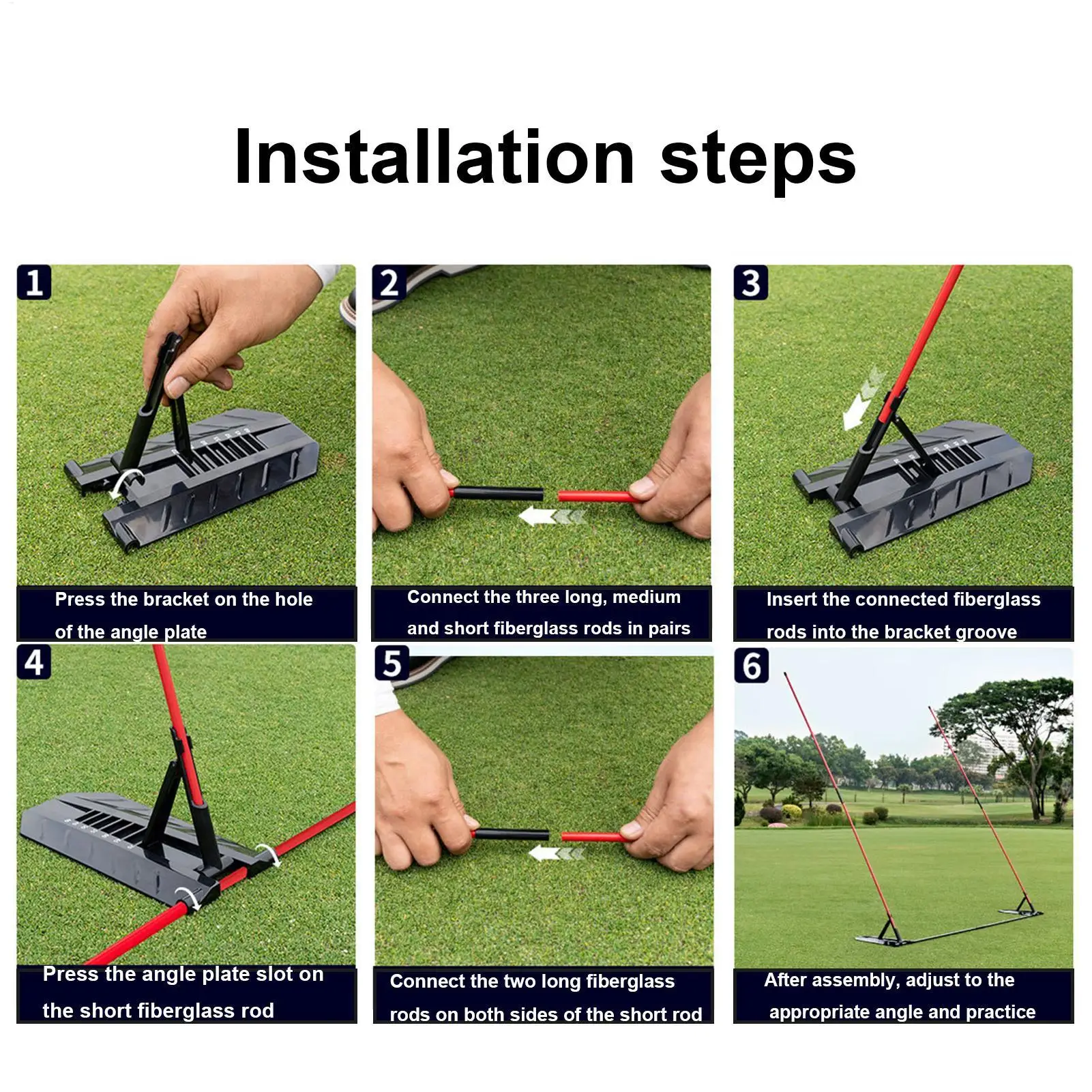 Bastone per Allineamento Golf, Supporto per Bastone da Golf, Piastra per Allenamento Swing, Correttore di Angolo e Postura per Swing, Ausilio per la Correzione delle Posture
