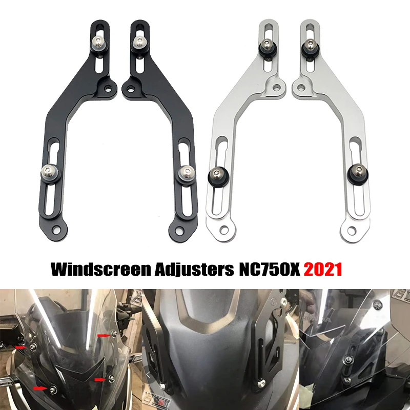 

NC750X 2021 2022 Windscreen Adjusters Motorcycle CNC Windshield Bracket fits for HONDA NC 750X NC750 X Adjustable Windscreen