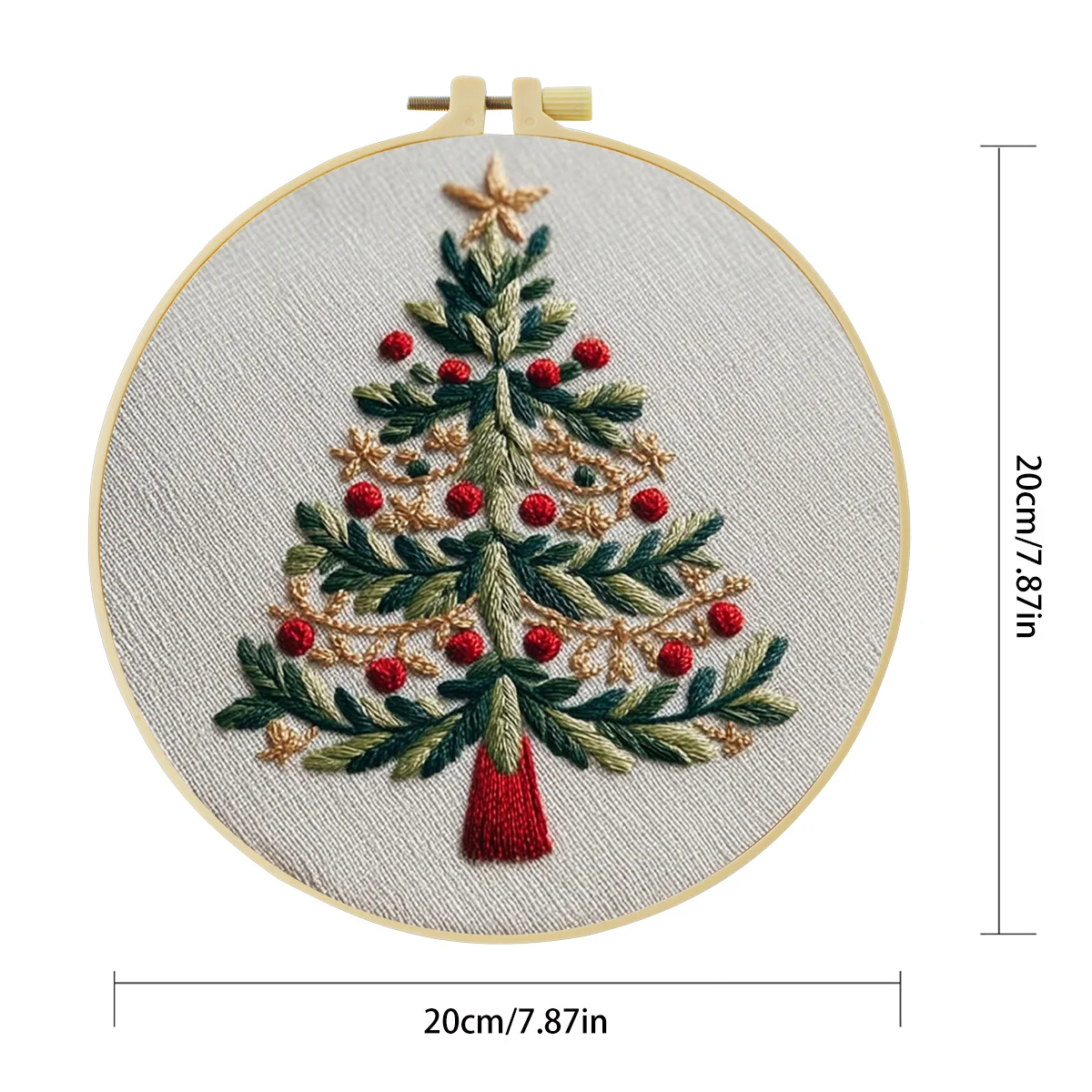 1 Stück 20X20CM/15X15CM 7,87/6,3 Zoll Baum-Stickerei-Starter-Kit DIY-Kit DIY-Stickerei-Set für Anfänger Heimdekoration – Detail 3