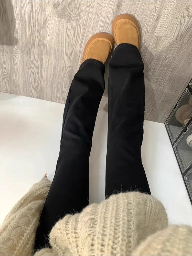 Bootcut Jeans Loose Fit Dames Authentiek Echt Echt Echt Werkelijk Puur Natuurlijk Ruw Maagd Klassiek Traditioneel Conventioneel Effen