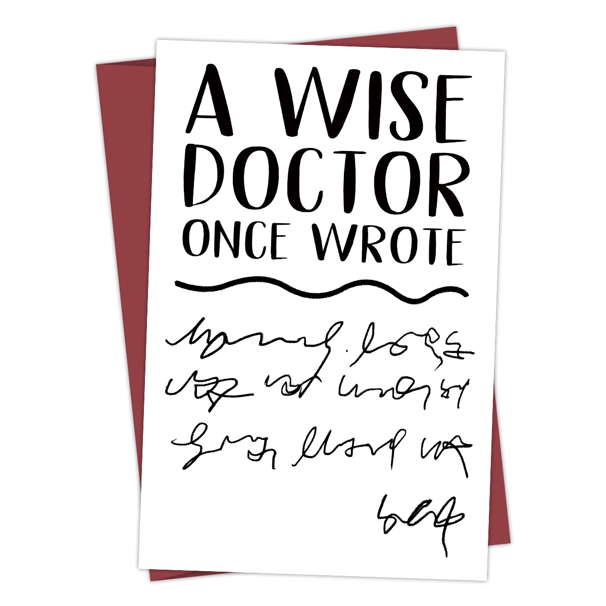 1PC Funny Phd Graduation Thank You Card,Jokey Doctor\'s Handwriting Card,Doctorate Degree Greeting Card,A Wise Doctor Once Wrote