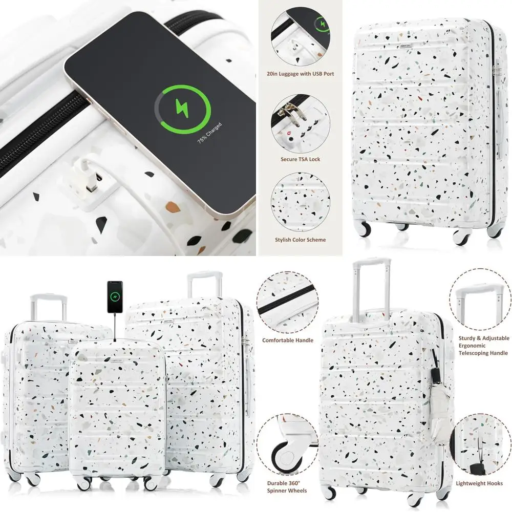 Durable 3-Piece ABS Luggage Set: Ultra-Lightweight, Sturdy, and Anti-Scratch