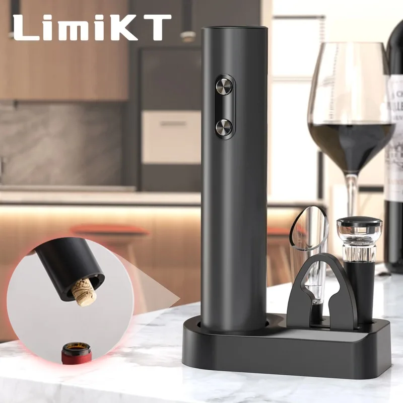 LimiKT Electric Wine Bottle Opener Holiday Gift Red Wine Pouring Wine Bottle Opener Set Battery Model