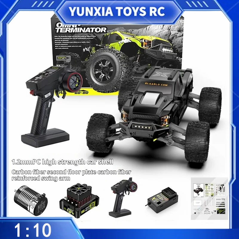 Rlaarlo 1/10 All-around Terminator Remote Control Vehicle Rc Brushless Four-wheel Drive Off-road Vehicle Model Toy Boy Gift