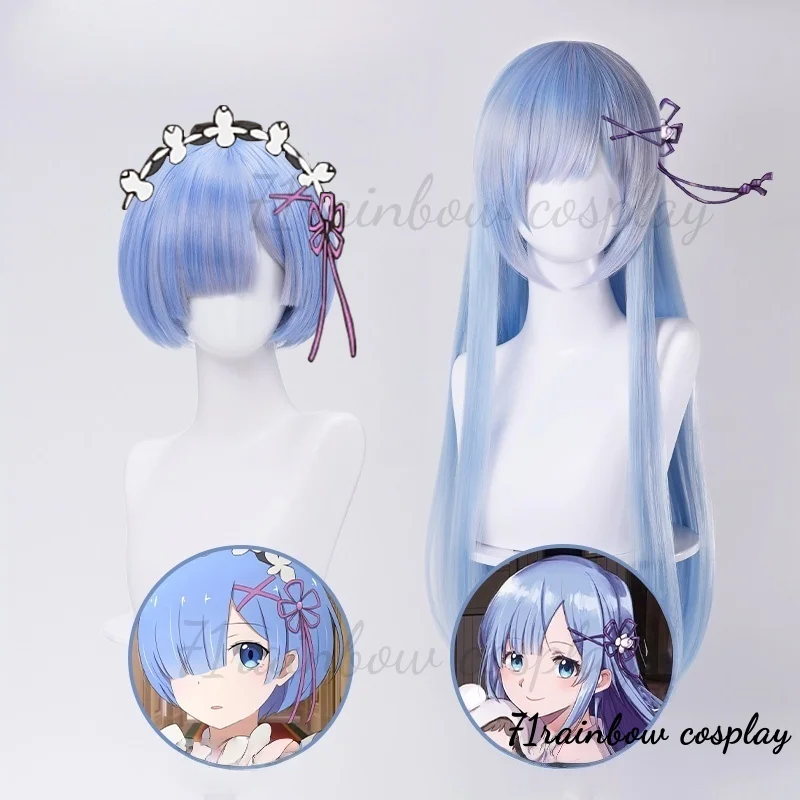 Re:Life in a different world from zero Rem Cosplay Wig Woman Christmas Cosplay Hair Wigs