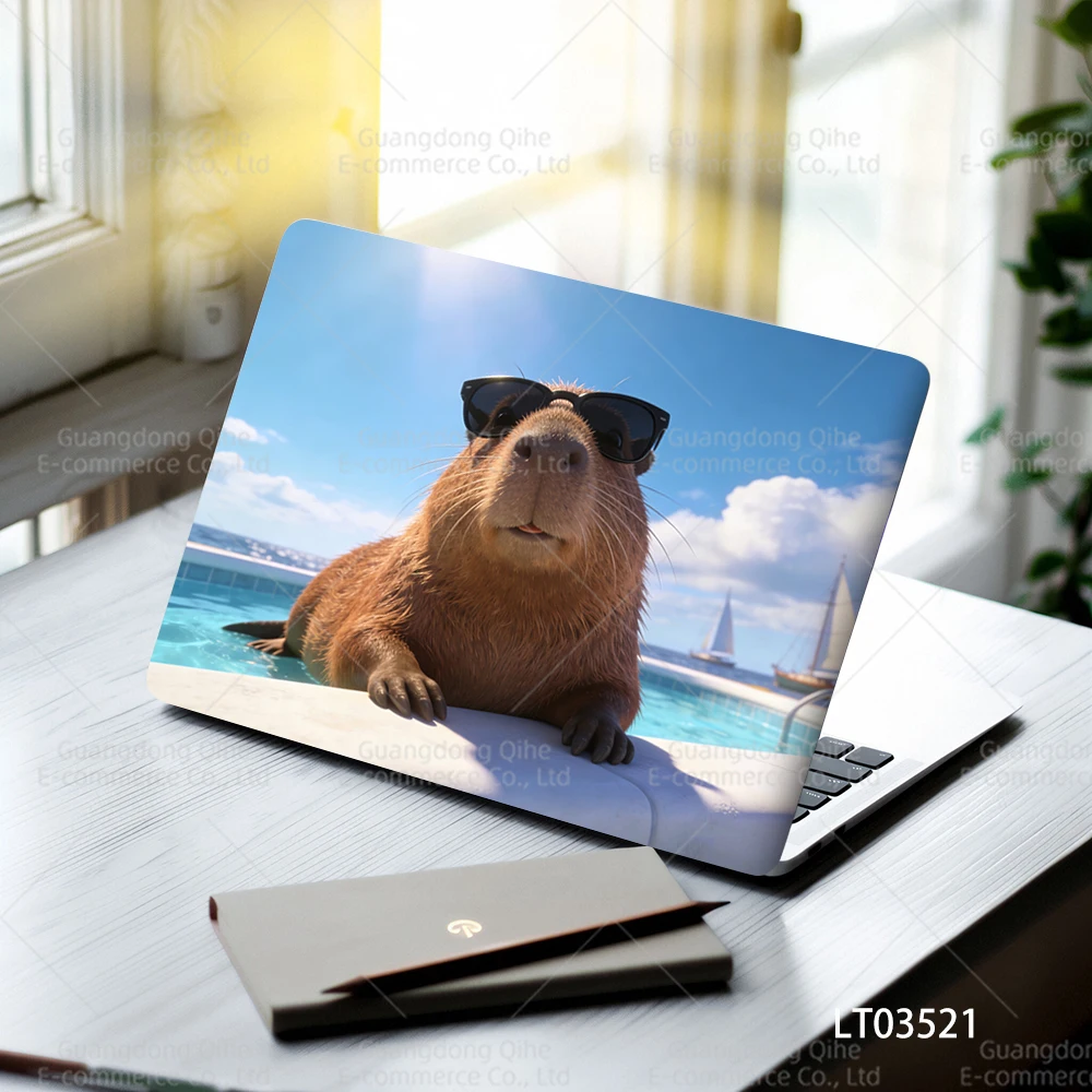 Cute Animal & Fresh Floral PVC Laptop Stickers, Self-Adhesive Hot-Selling Notebook Decor