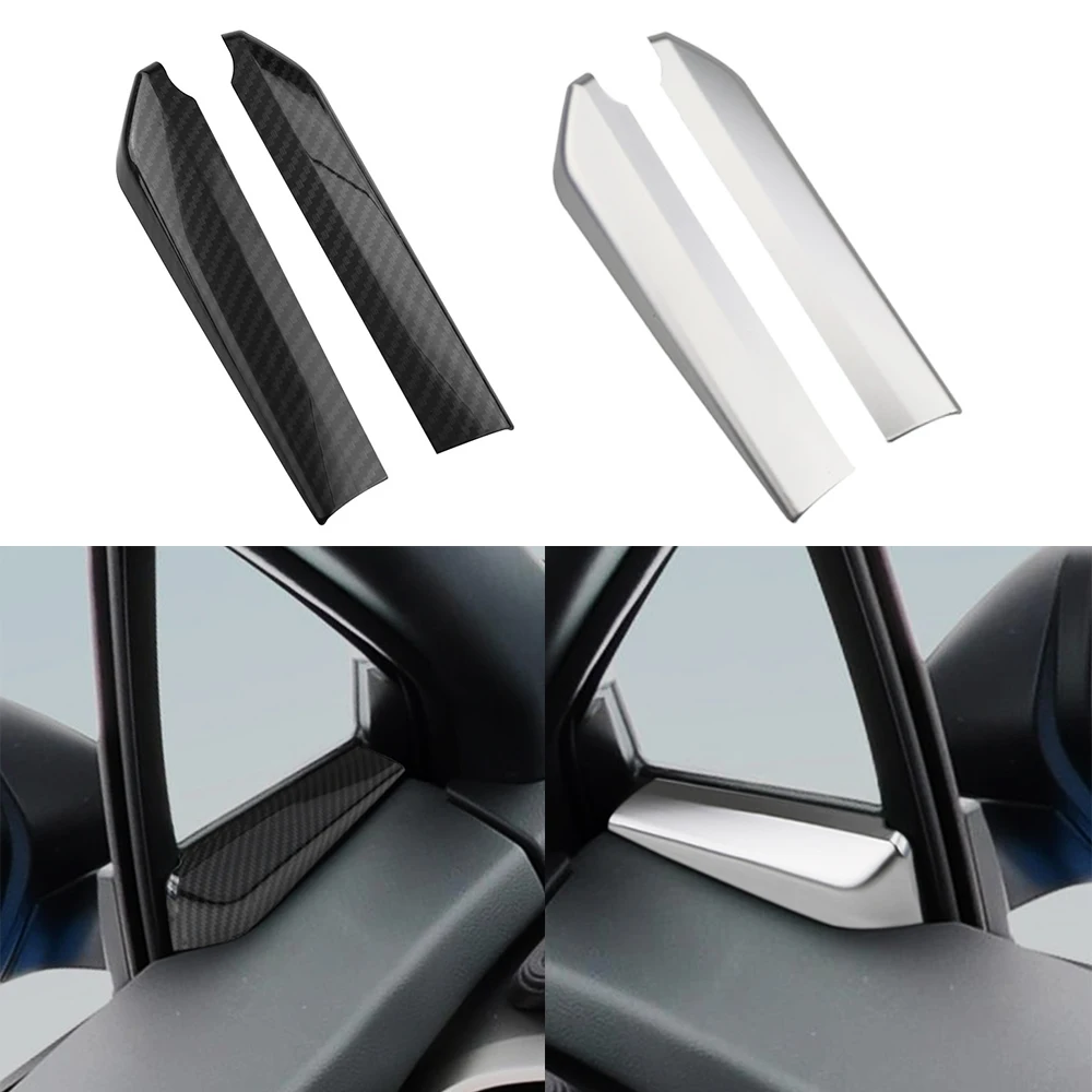 2Pcs ABS Chrome Car Front A Pillar Triangle Cover Trim Sticker for Toyota C-HR CHR 2016 2017 2018 2019 2020 Accessories