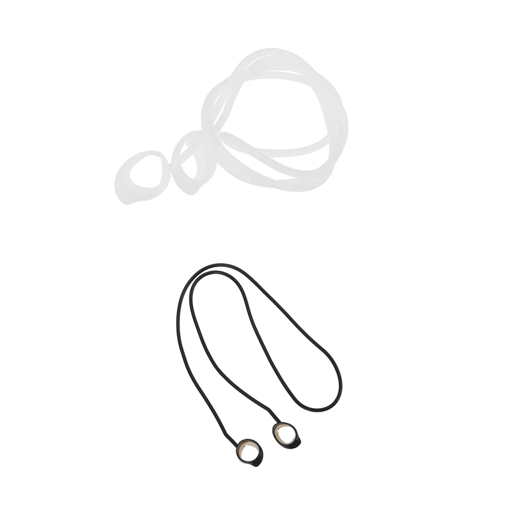 

2 Pcs Anti lost Silicone Leash for Buds 1 2 Earphone Earbuds Leash Jogging Running Fitness Black White