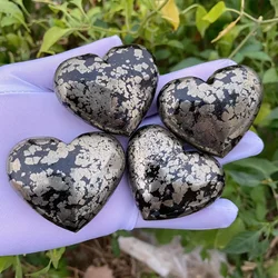 Natural Pyrite Heart Crystal Spiritual Quartz Home Decoration Holiday Gift Office Decoration