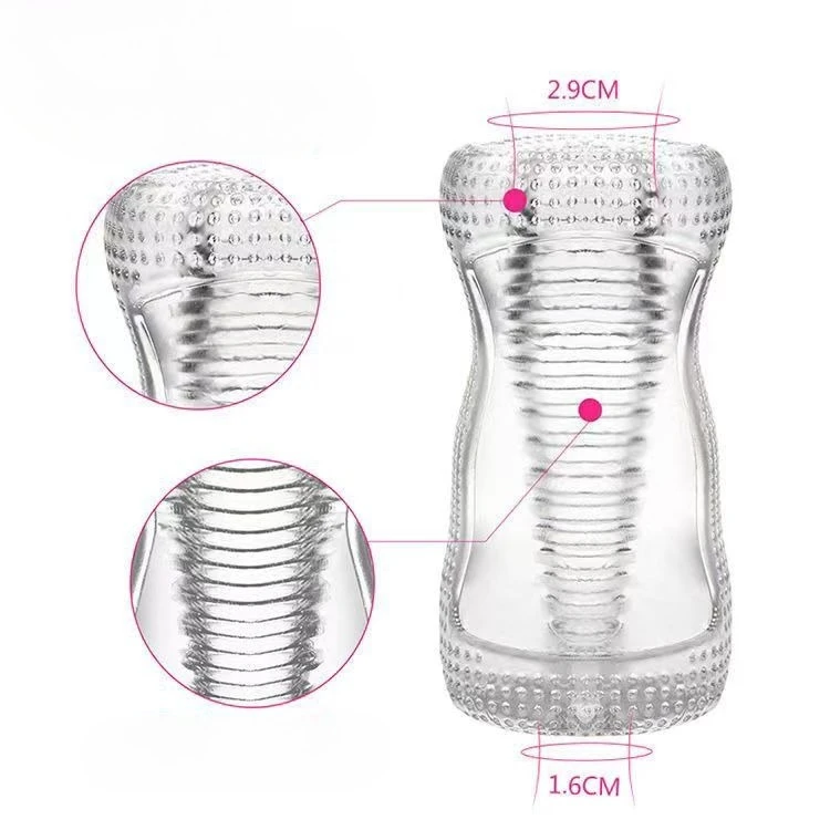 Male Masturbator Transparent Jelly Artificial Vaginal Real Pussy for Men Penis Exerciser Cock Enlarger Suck Sex Toys Erotic view 3