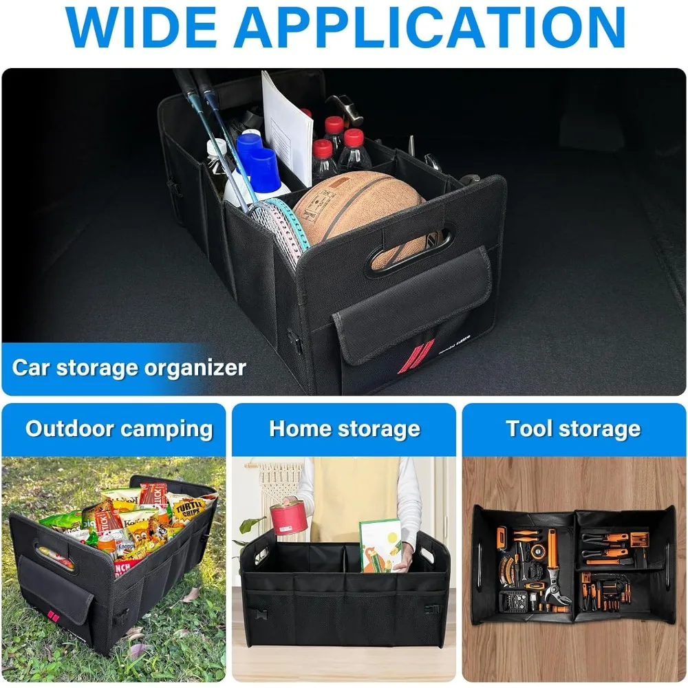 منظم صندوق السيارة لشاحن دودج دورانجو تشالنجر قابل للطي 2 صندوق تخزين السيارات مع مقبض غير قابل للانزلاق ب