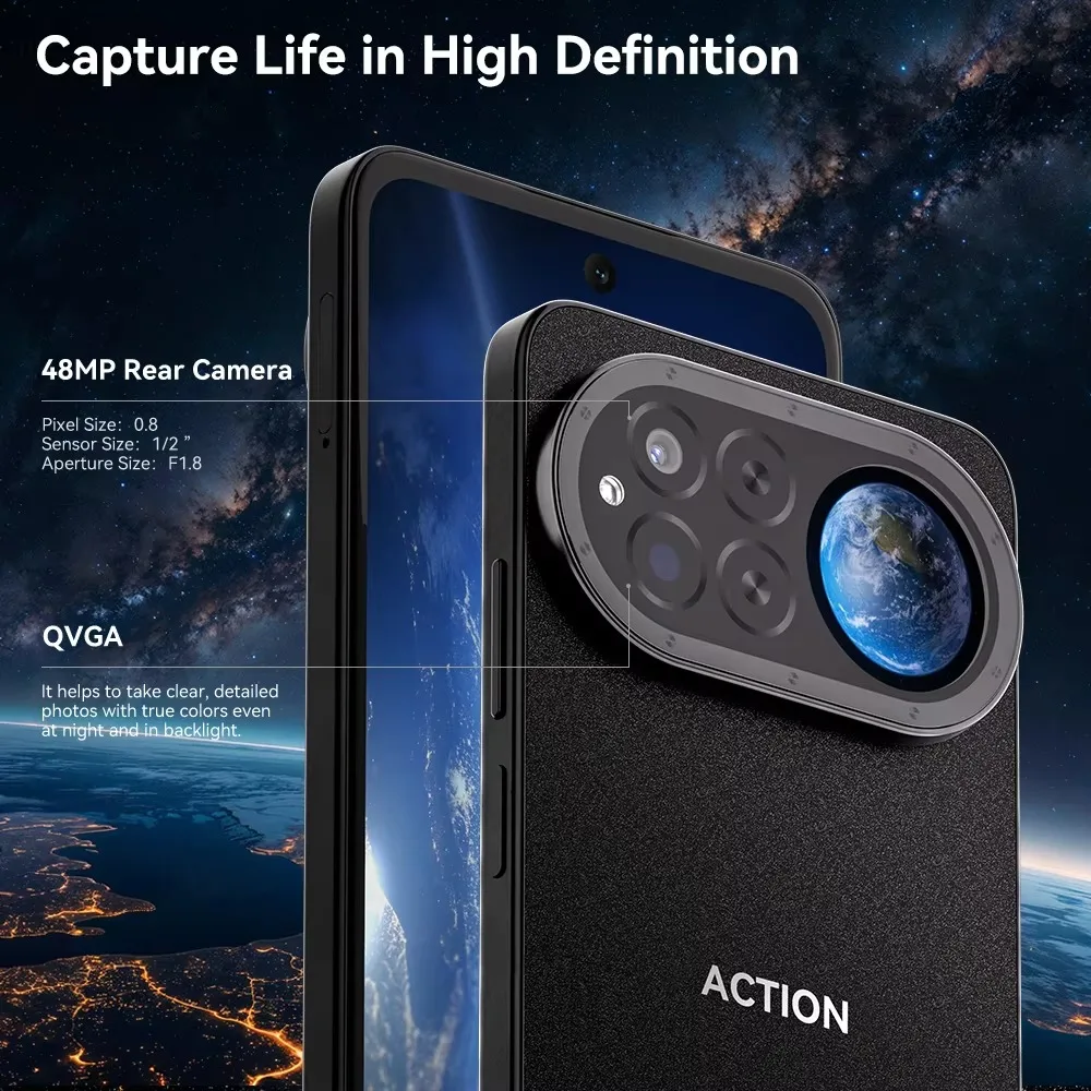 Global Version IIIF150 ACTION 15 4G Rugged Smartphone 6.67 ” HD+ 1.09 ” Dual Screen Android 15 Helio G81 5100mAh IP68 IP69K 48MP