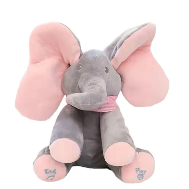 2024 New Hide-and-seek Elephant Plush Toy Baby Hide-and-seek Game Toy Singing Interactive Musical Toys Gifts