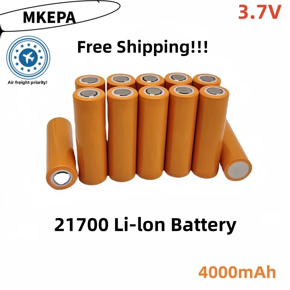 3.7V 21700 Rechargeable Battery 4000mAh Power Batteries 3C Discharge 21700 HD Cell Lithium Battery Applies to LED Flashlight.