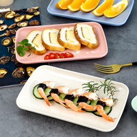 Creative Wheat Straw Rectangular Plate Melamine Healthy Tableware Kitchen Cooking Utensils Dessert Sushi Pasta Plate Dishes