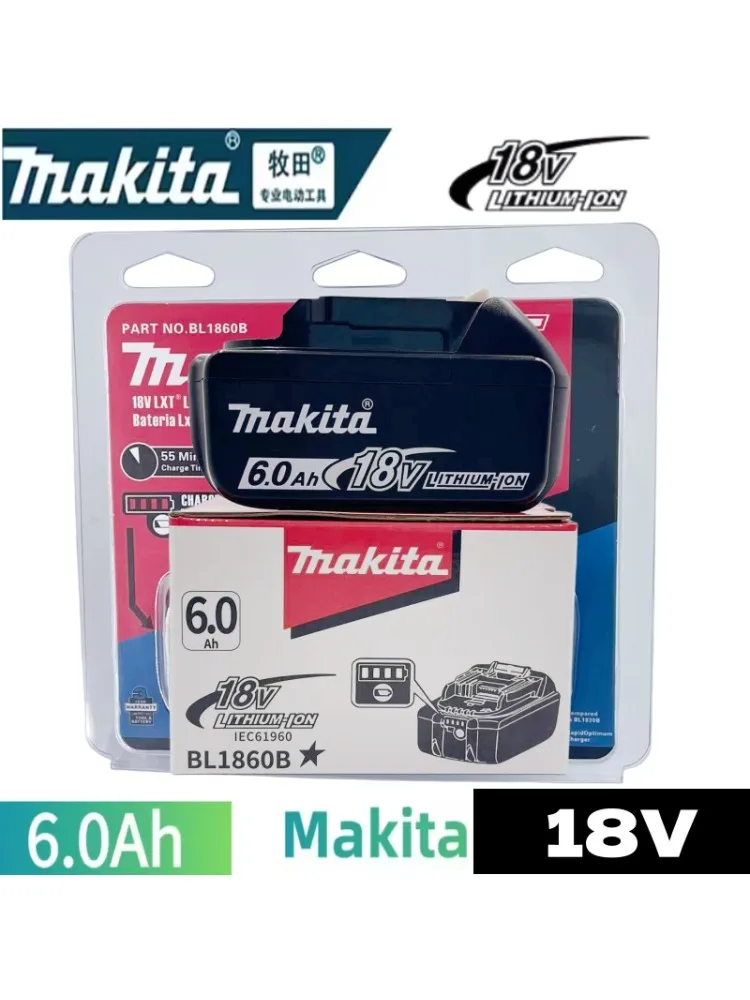 Originele Makita 18V Oplaadbare Batterij 6.0Ah BL1860 BL1860B BL1840 BL1840B BL1850 BL1850B Voor Makita Elektrisch Gereedschap - afbeelding 2