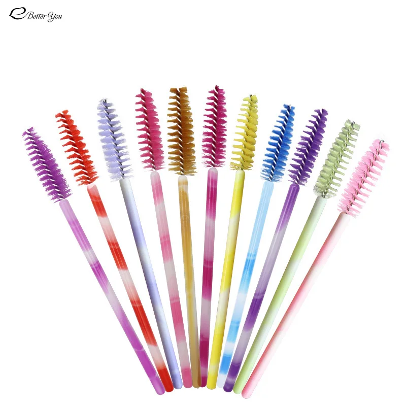 Brosse à cils colorée en nylon, baguettes de mascara au poulet, extension de cils, microbrosse, applicateur d'eye-blogueur, pinceau de maquillage, bricolage, le plus récent, 10 pièces