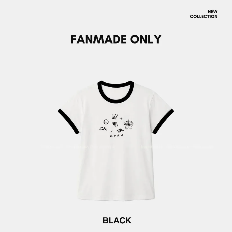 2026 Summer Kpop New Idol Same Style Street Trendy T-shirt Loose Breathable Oversized Casual Men's and Women's Same Style Top