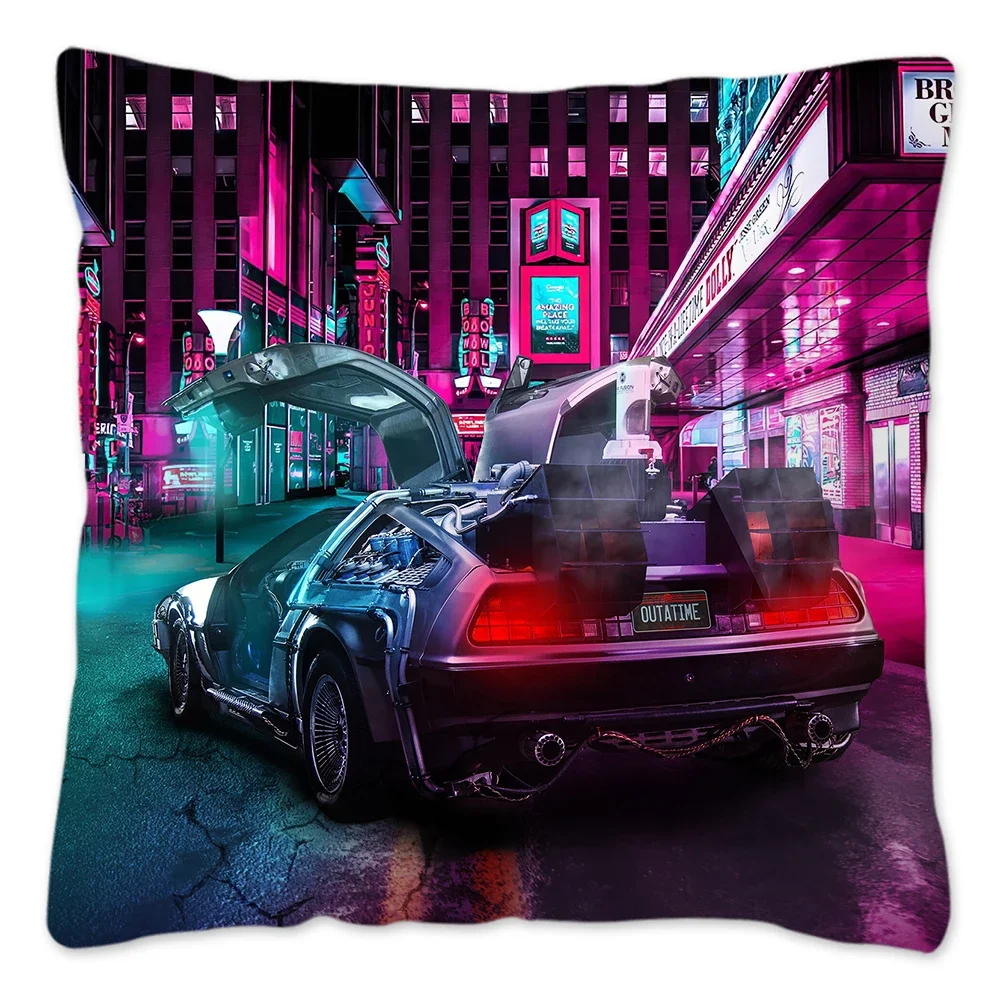 Back To Future Pillow Case Home Decor 100% Polyester Cushion Cover for Sofa Vintage 90s Throw Pillow Cover Housse De Coussin