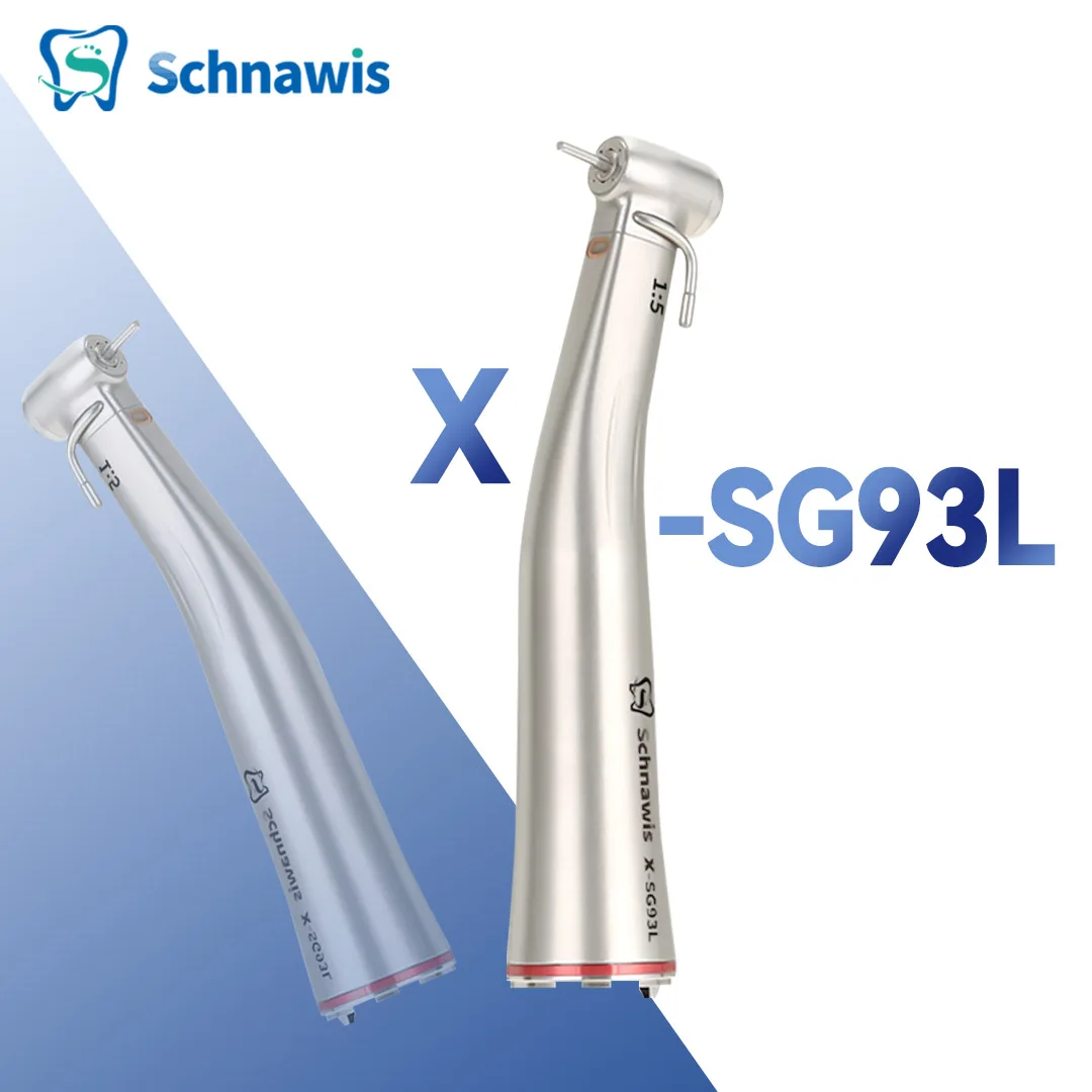 

Push Button 1:5 Dental Contra Angle Handpiece Increase Speed Handpiece Mini Head X95L Inner Water Spray Red Ring